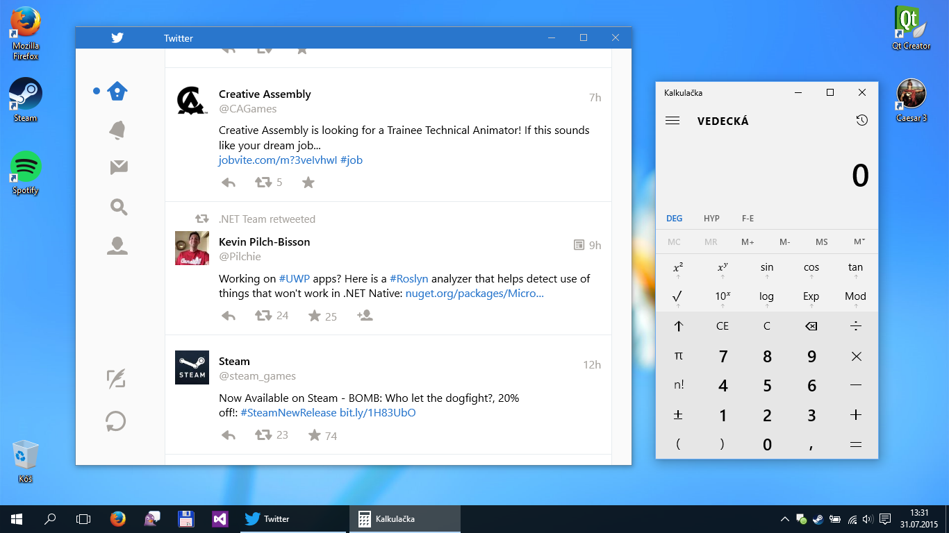 Windows 10 dokáže Windows Store aplikácie zobrazovať v samostatných oknách.